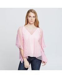 TRUEDAMES - Solid Mesh Crop Top - Lyst