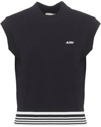 Autry - Knitted Viscose Logoed Vest - Lyst