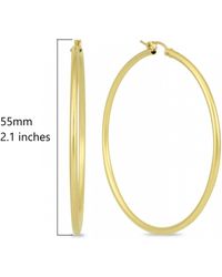 MAX + STONE - 14k Gold 2mm Thick Tube Hoop Earrings - Lyst