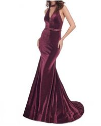 Rachel Allan - Metallic Jersey Mermaid Gown - Lyst