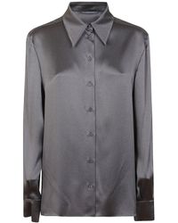 Alberta Ferretti - Acetate Shirt With Classic Collar - Lyst