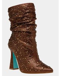 Betsey Johnson - Mac Boots Rhinestone Pull On Bootie Khd2618 ,7.5) - Lyst