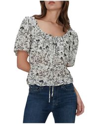 7 For All Mankind - Open Back Print Peasant Top - Lyst