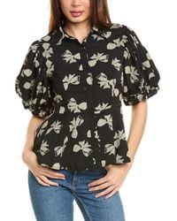 Gracia - Puff Sleeve Peplum Blouse - Lyst