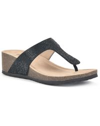 White Mountain - Action Thong Footbed Wedge Sandals - Lyst
