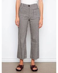 Charlie b - Gingham Wide Leg Pant With Patch Pockets - Lyst