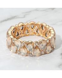 Fashnzfab - Teardrop Stone Cluster Beaded Stretch Evening Bracelet, Lt Col Topaz - Lyst