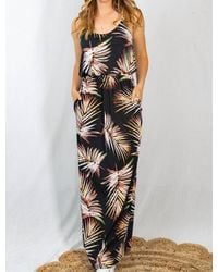 White Birch - Sleeveless Leaf Print Dress - Lyst
