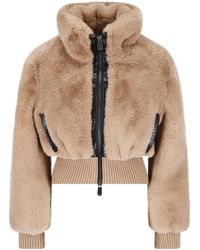 Pinko - Faux Fur Cropped Hooded Jacket - Lyst