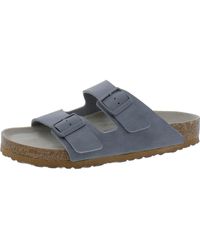 Birkenstock - Leather Footbed Slide Sandals - Lyst