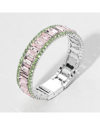 Fashnzfab - Baguette Stone Cluster Magnetic Evening Bracelet - Lyst