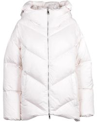 Add - Asymmetric Down Jacket With High Collar And Chevron Stitching - Lyst