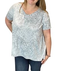 Honeyme - Leopard Sharkbite Tee - Lyst