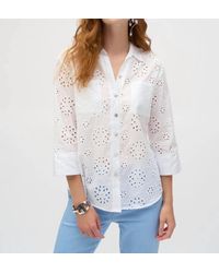Joseph Ribkoff - Embroidered Eyelet Boxy Button-Down Blouse - Lyst