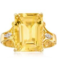 Ross-Simons - Citrine Ring With Topaz Accents - Lyst