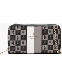 London Fog - Diana Signature Double Zip Crossbody Bag And Wallet Combo - Lyst