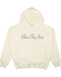 BLUE SKY INN - Cream Cotton Graphic Logo Hoodie - Lyst