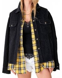 Le Miel - Washed Corduroy Oversized Button Down Jacket - Lyst