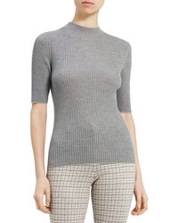 Theory - Petites Wool Mock Turtleneck Pullover Top - Lyst