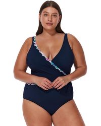 Gottex - Canva Plus Size Tricolore V Neck Surplice One Piece - Lyst