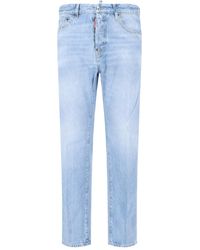 DSquared² - Light Straight-Cut Denim Logo Jeans - Lyst