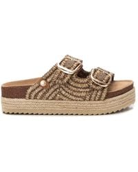 Xti - Footbed Jute Wrapped Platform Sandals By - Lyst