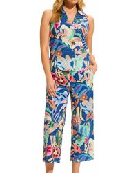 Fdj - Floral Mid Rise Wide Leg Pant - Lyst