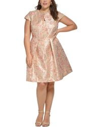Vince Camuto - Plus Metallic Knee-length Fit & Flare Dress - Lyst