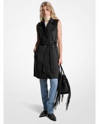 Michael Kors - Wool Blend Belted Wrap Vest - Lyst