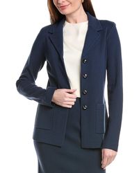 St. John - Flat Knit 4-Button Collared Blazer - Lyst
