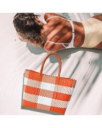 Fashnzfab - Basket Weave Checkered Hand Bag Tote Bag - Lyst
