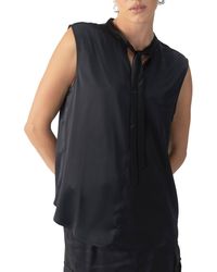 Sanctuary - Tie Neck Satin Shell Top - Lyst