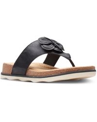 Clarks - Brynn Style Comfort Insole Leather Thong Sandals - Lyst