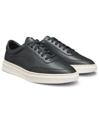 BOSS - Leather Trainers With Contrast Rubber Outsole - Lyst