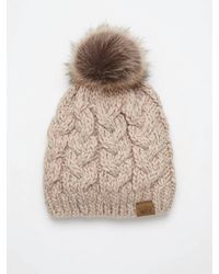 Panache - Cable Knit Pom Hat - Lyst