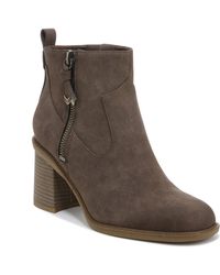 Dr. Scholls - Rodeo Faux Suede Stacked Heel Ankle Boots - Lyst