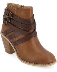 Journee Collection - Wide Width Strap Bootie - Lyst