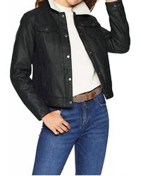 Levi's - Classic Faux Sherpa Lined Faux Leather Trucker Jacket - Lyst