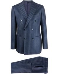 Luigi Bianchi - Double-Breasted Virgin Wool Suit With Pinstripe Pattern - Lyst