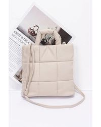 Fashnzfab - Quilted Faux Leather Padded Tote Bag - Lyst