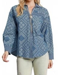 Umgee - Paisley Print Shirt Jacket - Lyst