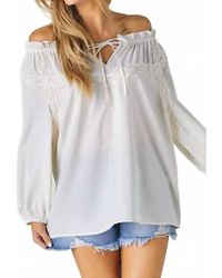 Davi & Dani - Lace Whisper Tie-Front Top - Lyst