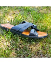 Sesto Meucci - Soft Leather Flat Slide Sandal - Lyst