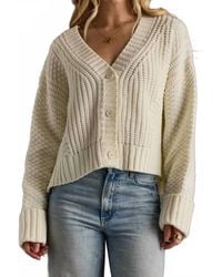 Panache Apparel - Knit Cropped Button Up Cardigan Top - Lyst