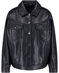 Anine Bing - Leather Blend Rory Jacket With Classic Collar - Lyst