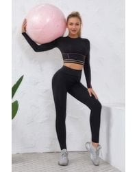 TRUEDAMES - Color Block Two Piece Yoga Set - Lyst
