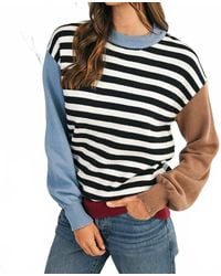 Shewin - Striped Color Block Sweater - Lyst