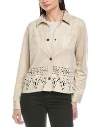 Vince Camuto - Collar Eyelet Hem Top - Lyst