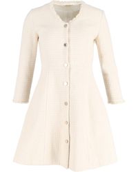 Maje - Button-Down Mini Long Sleeve Flared Dress - Lyst
