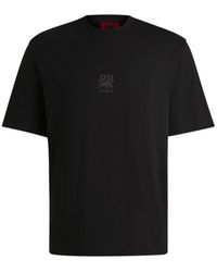 HUGO - X Rb Cotton-Jersey T-Shirt With Carbon Stealth Logo - Lyst